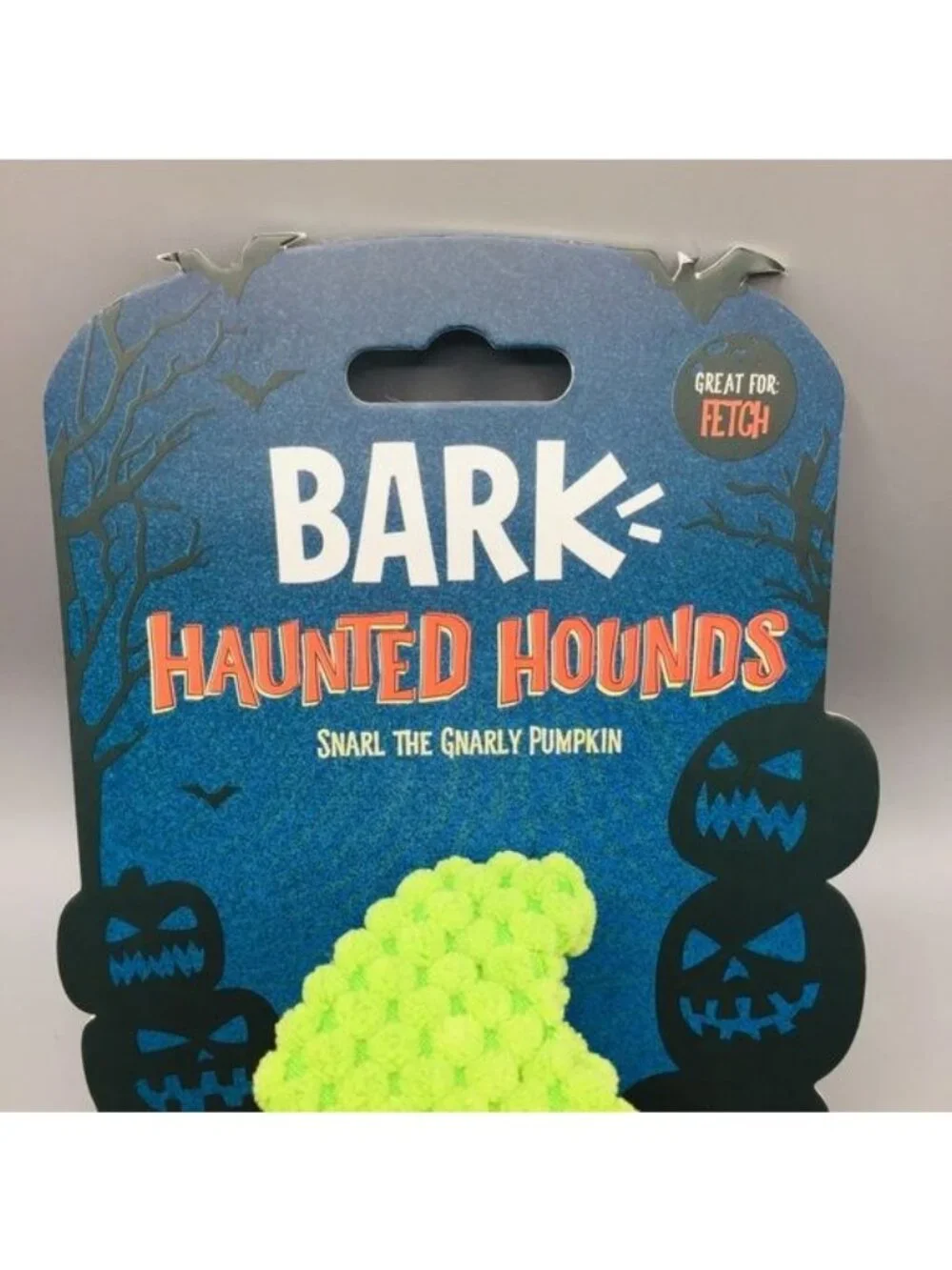 BARK Haunted Hounds Snarl the Gnarly Pumpkin Whip-N-Flip Stem